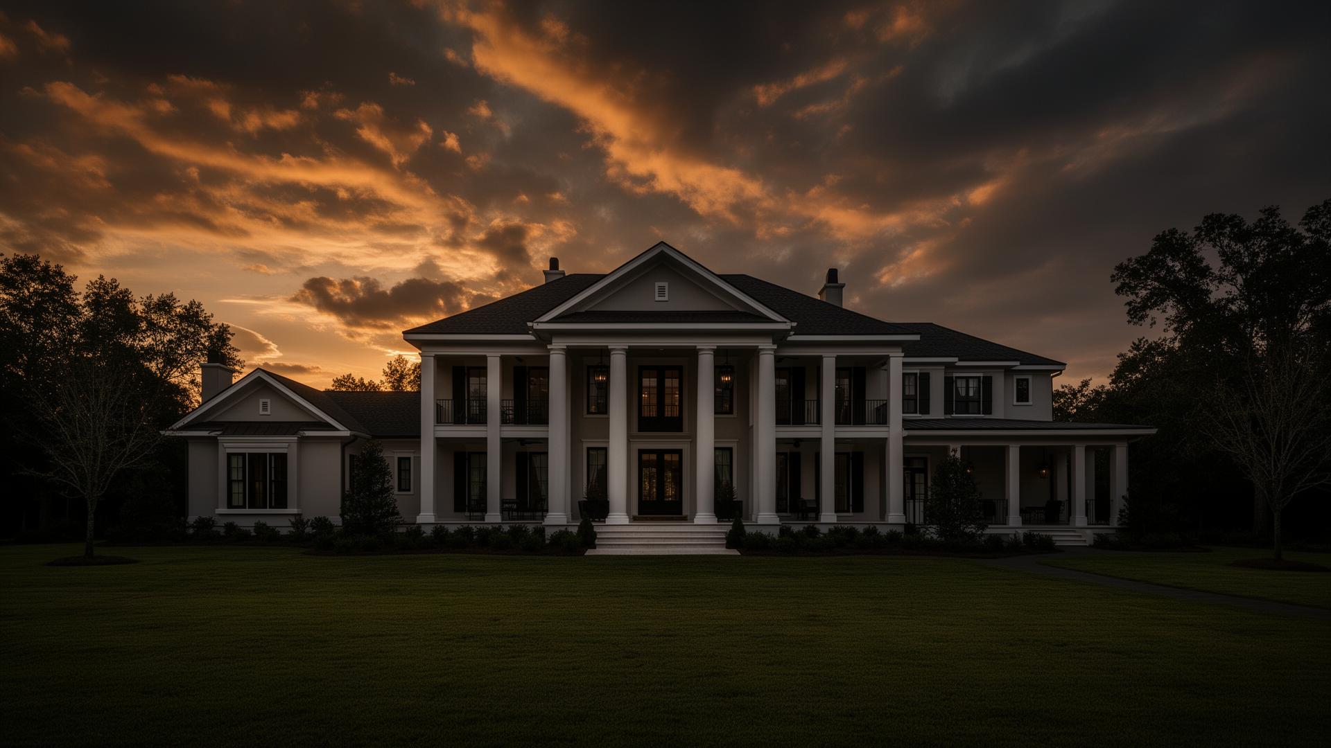 Southern home at golden hour